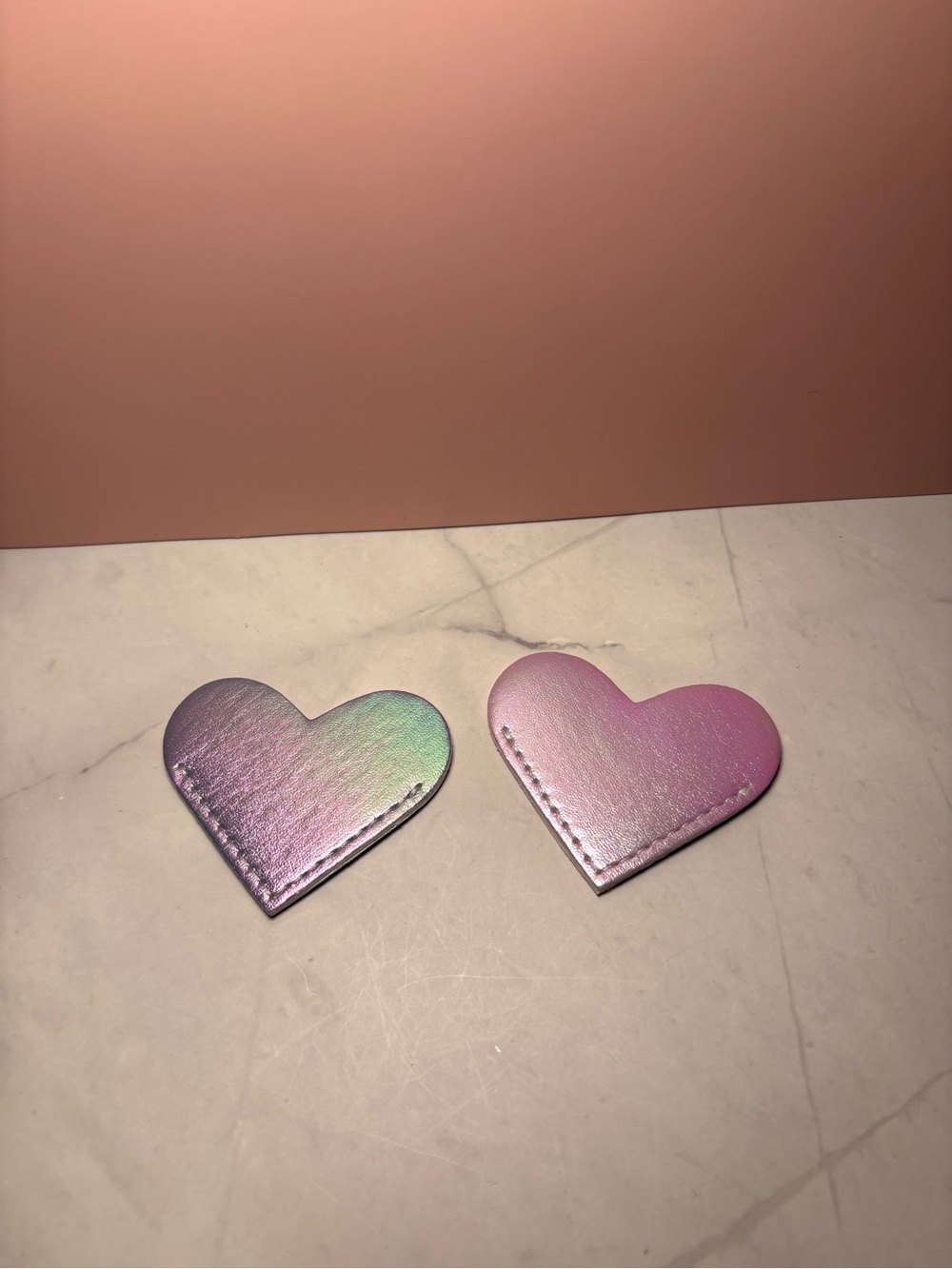 💜 Purple PU Leather Heart Shaped Corner Bookmarks - Set of 2